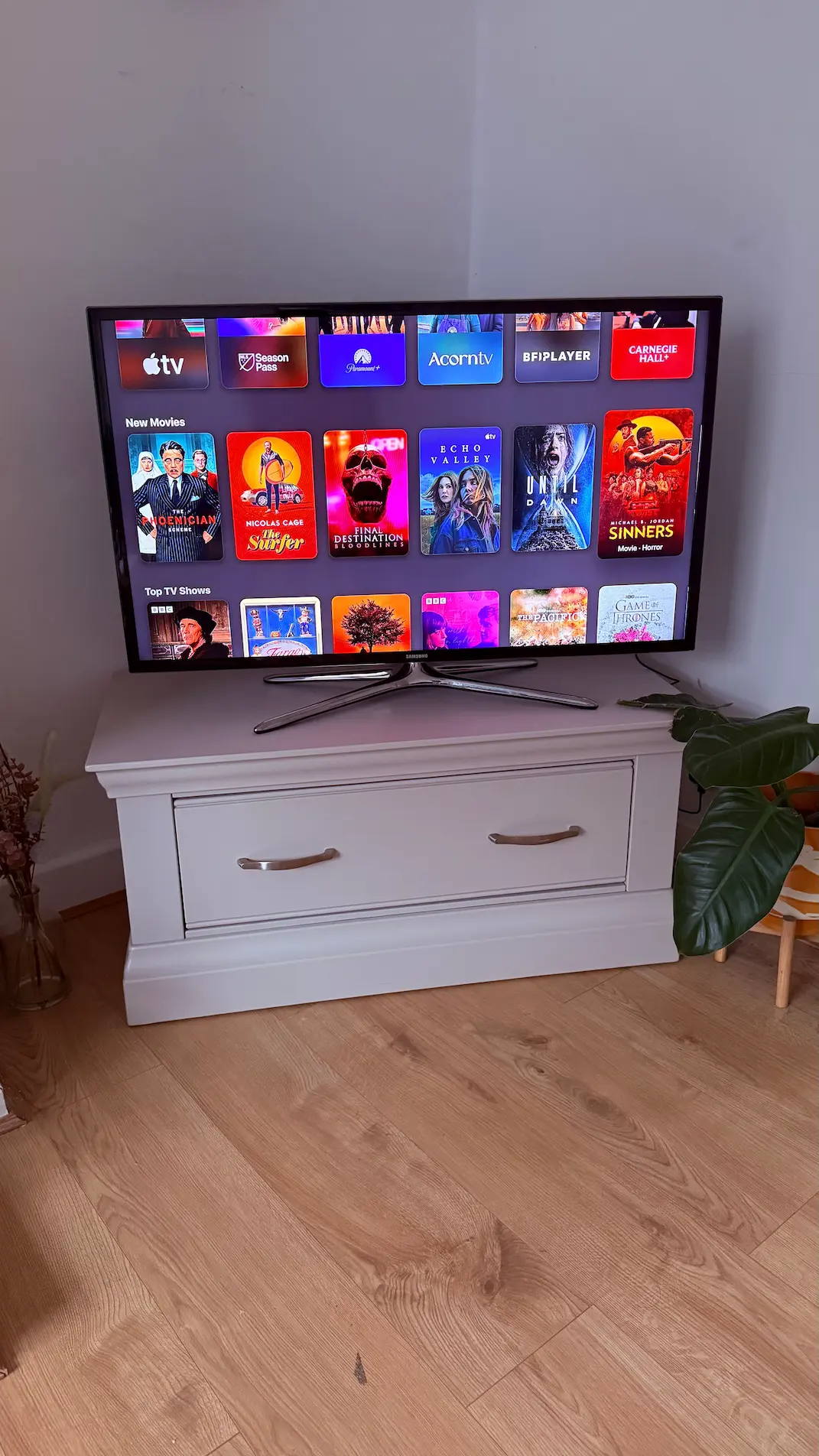 Apple TV app homepage in February 2026 (photo we took)