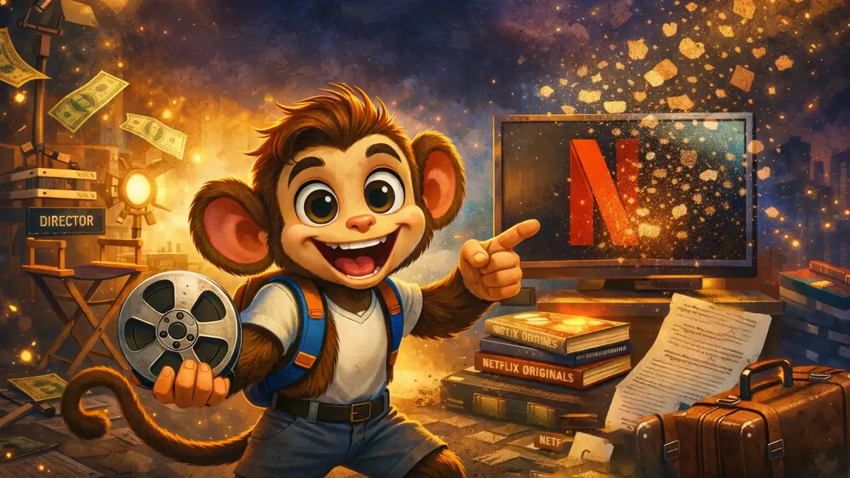 A timeline graphic showing the evolution of the Netflix interface from 1998 to 2026