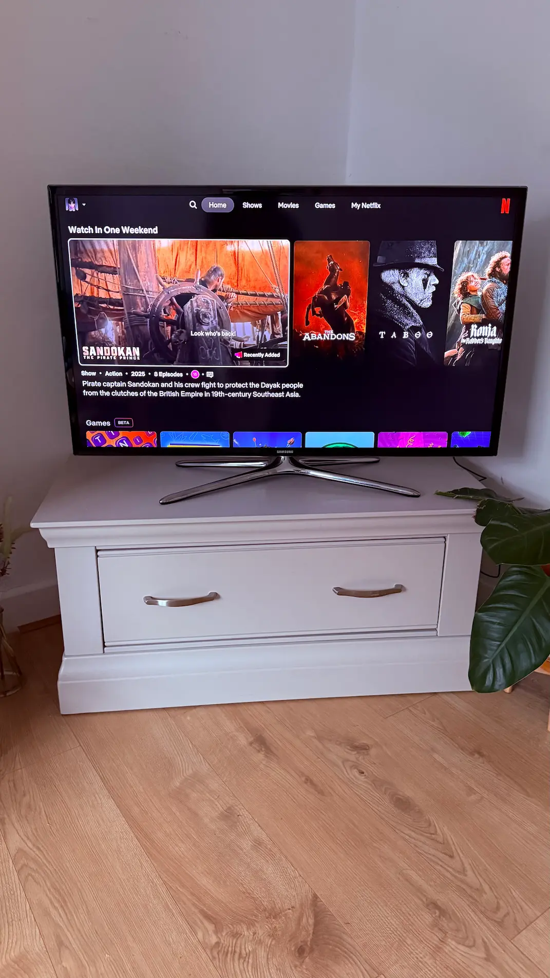 Netflix homepage in February 2026 (photo we took)